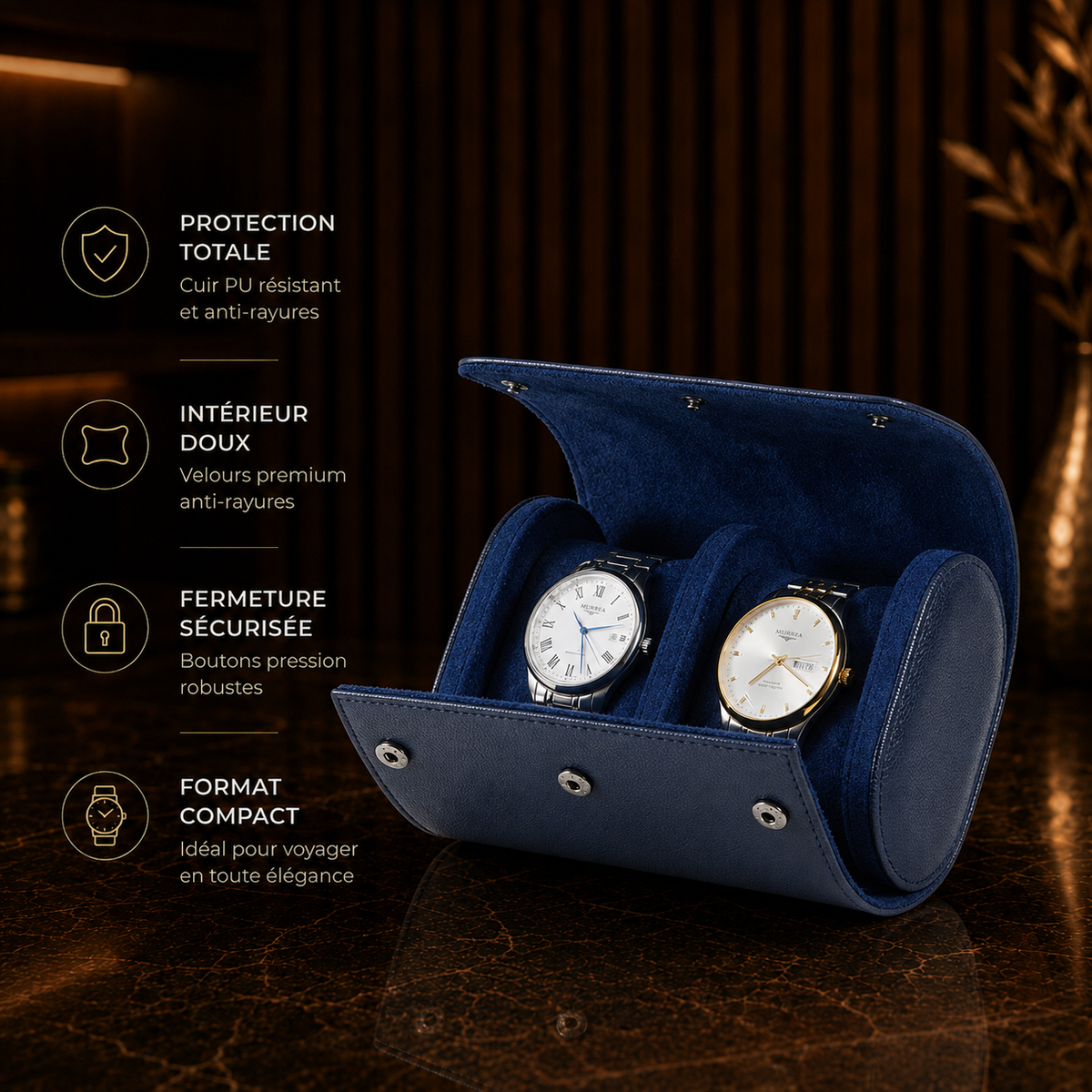 Étui à Montres Valmont | Bleu Marine Série 2