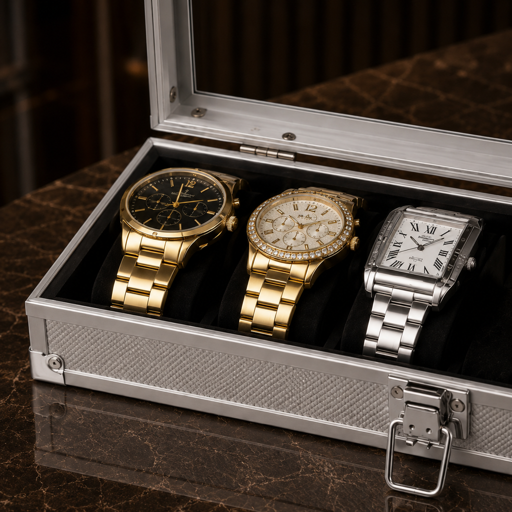 Boîte à Montres Élysée | Aluminium Argenté Série 6