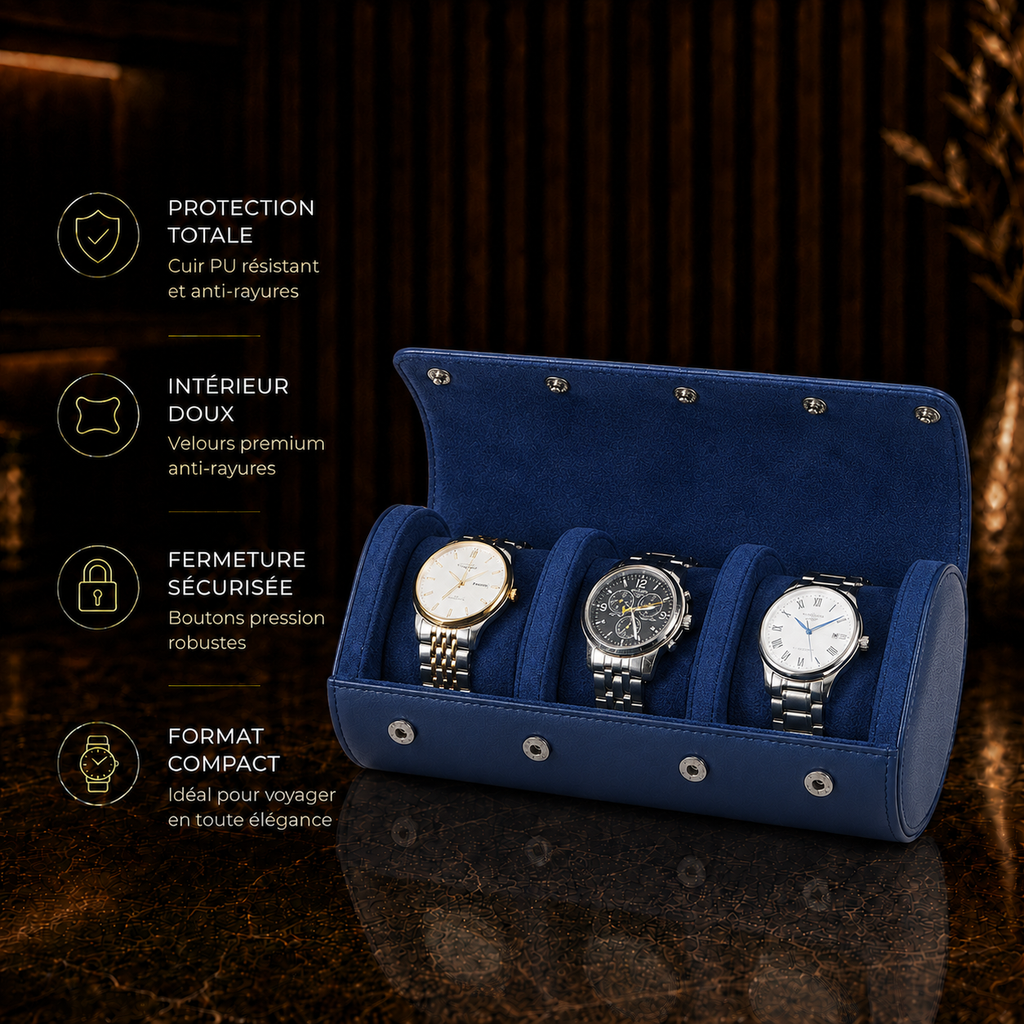 Étui à Montres Valmont | Bleu Marine Série 3