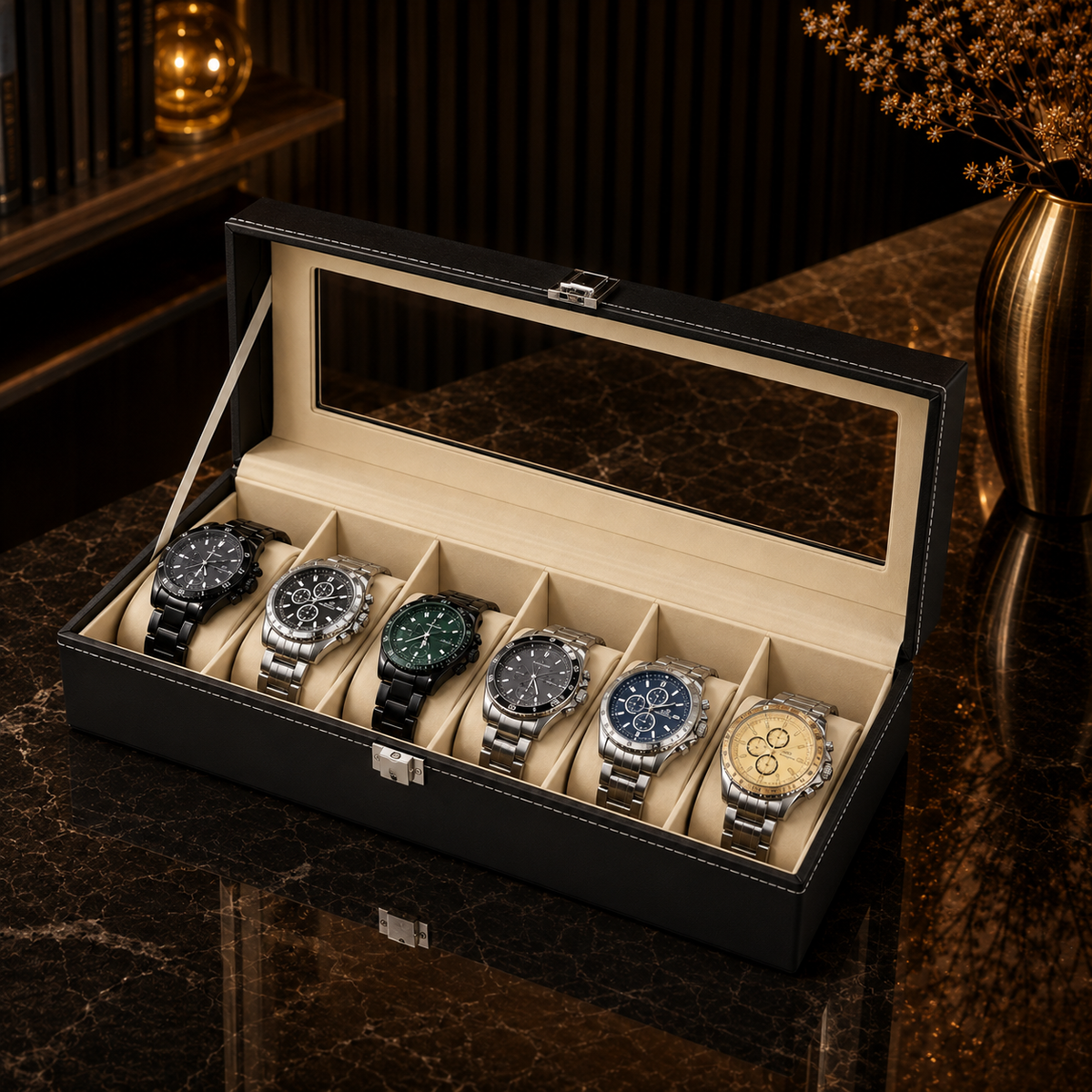 Boîte à Montres Montaigne | Noir Série 6