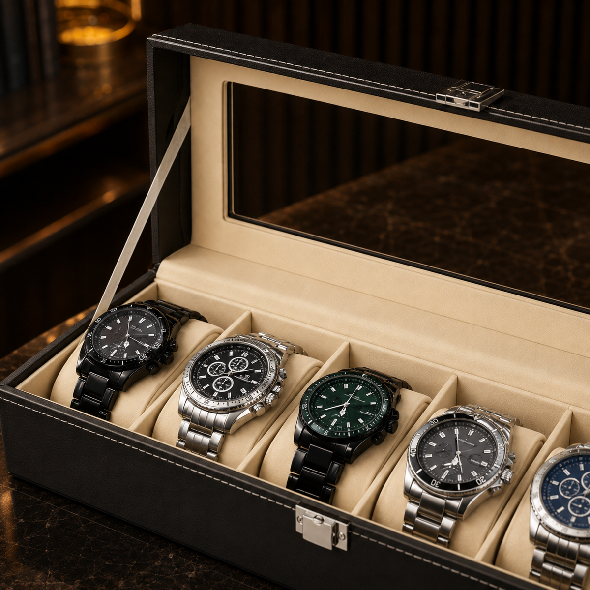 Boîte à Montres Montaigne | Noir Série 6
