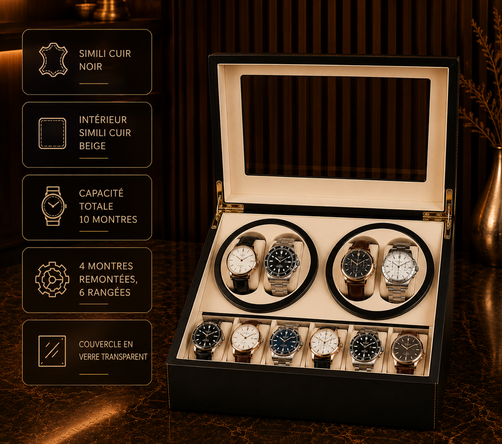 Remontoir Montre Automatique Prestige | Noir